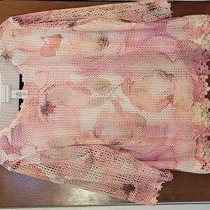 NWOT ALFRED DUNNER FLORAL BLING DRESSY TOP